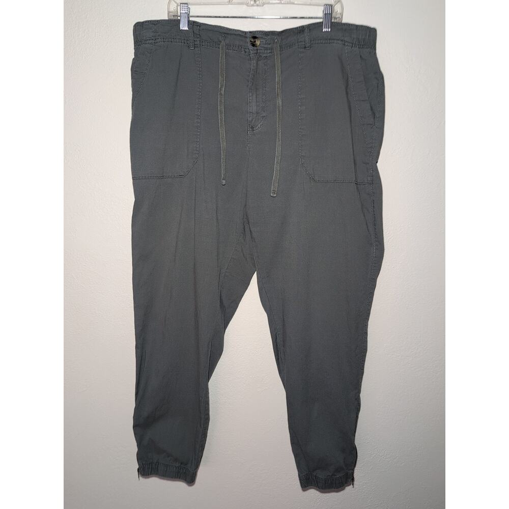 Sonoma Brand XXL (20) Army Green Pants Ankle Zipper Drawstring Elastic Utility